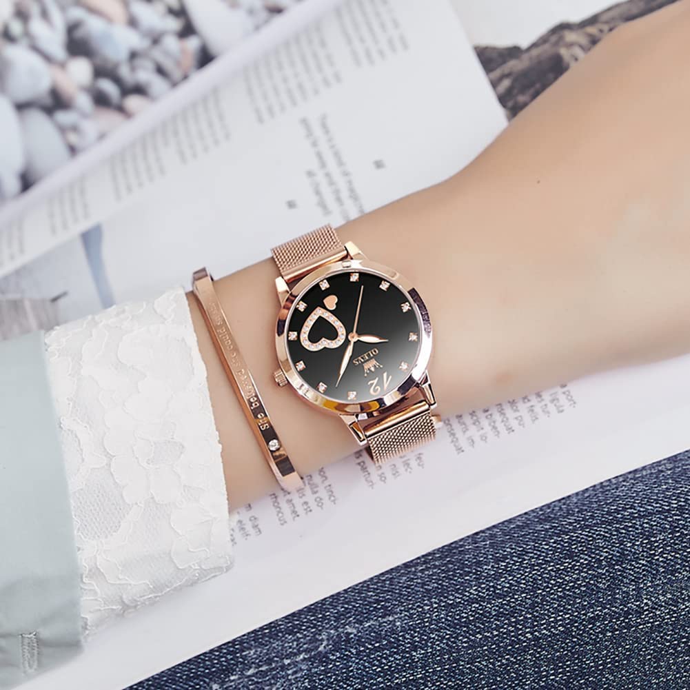 6.5mm Ultra Thin Watches for Women Waterproof,Rose Gold Stainless Steel Ladies Watch,Casual Women Watches with Date,Big Face Female Wristwatches,Japanese Quartz Lady Watches,Gifts for Women - Image 7